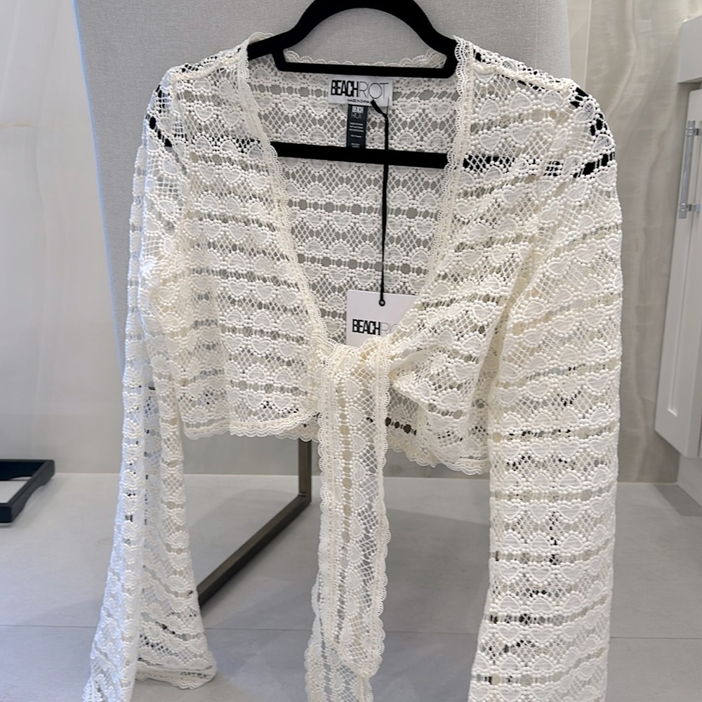 Beach Riot crochet wrap tie top - size M